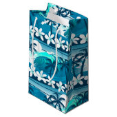 Tropische Welle mit Palmen Kleine Geschenktüte (Vorderseite Schrägansicht)