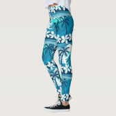 Tropische Welle mit Palmen Leggings (Links)