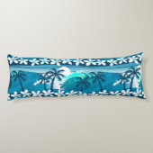 Tropische Welle mit Palmen Seitenschläferkissen (Rückseite)