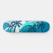 Tropische Welle mit Palmen Skateboard (Horizontal)