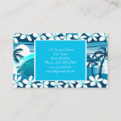 Tropische Welle mit Palmen Visitenkarte (Rückseite)