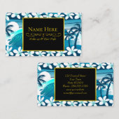 Tropische Welle mit Palmen Visitenkarte (Vorne/Hinten)