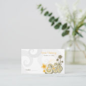 Tropische Wellen Gelbe Hibisken Hochzeit in Urlaub Platzkarte (Stehend Vorderseite)