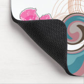 Tropische Wellen Hot Pink Hibiskus Beach Palmen Mousepad (Ecke)