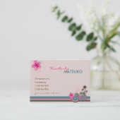 Tropische Wellen Hot Pink Hibiskus Beach Palmen Visitenkarte (Stehend Vorderseite)