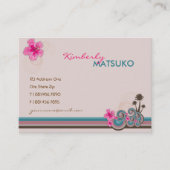 Tropische Wellen Hot Pink Hibiskus Beach Palmen Visitenkarte (Vorderseite)