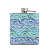 Tropische Wellen Vinyl-Wrapped Flask Flachmann (Rückseite)