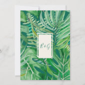 Tropische Wildblume Hochzeit sicher das Datum Einladung (Rückseite)