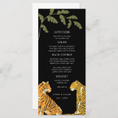 Tropische Wildkatzen-Hochzeitmenü Menükarte (Vorne/Hinten)