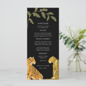 Tropische Wildkatzen-Hochzeitmenü Menükarte (Stehend Vorderseite)