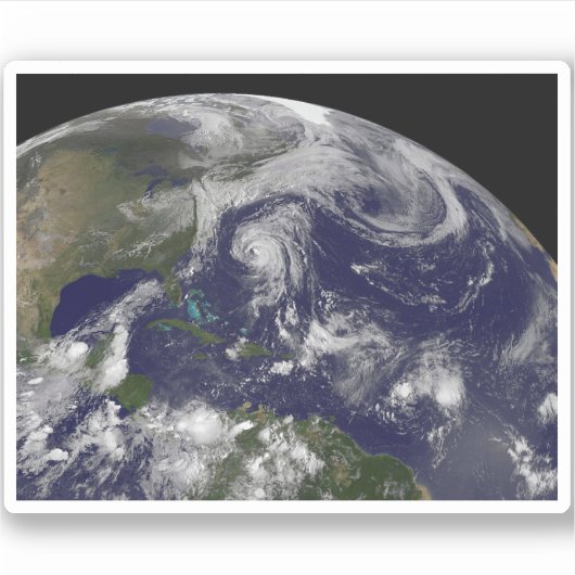 Tropische Wirbelstürme Katia, Lee, Maria und Nate. Aufkleber (Vorderseite)