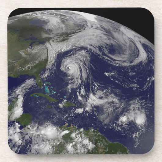 Tropische Wirbelstürme Katia, Lee, Maria und Nate. Getränkeuntersetzer (Vorderseite)