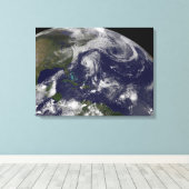 Tropische Wirbelstürme Katia, Lee, Maria und Nate. Leinwanddruck (Insitu (Holzboden))