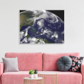 Tropische Wirbelstürme Katia, Lee, Maria und Nate. Leinwanddruck (Insitu (Wohnzimmer))