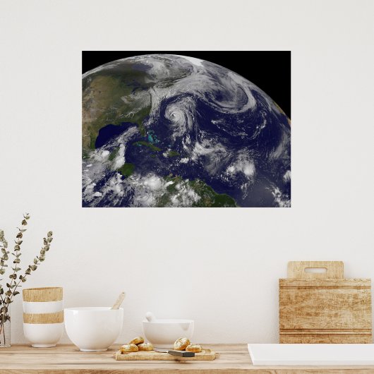 Tropische Wirbelstürme Katia, Lee, Maria und Nate. Poster (Küche)