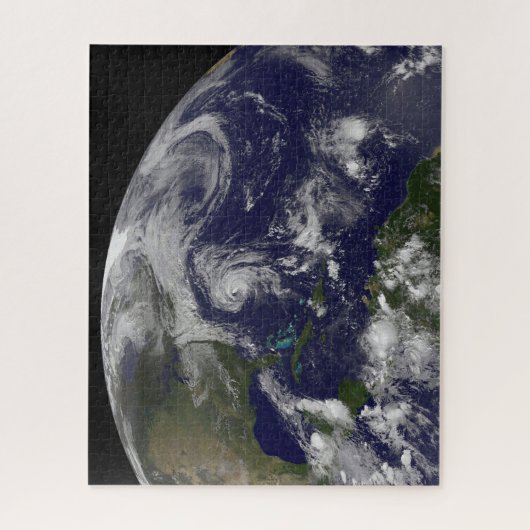 Tropische Wirbelstürme Katia, Lee, Maria und Nate. Puzzle (Vertikal)