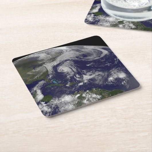 Tropische Wirbelstürme Katia, Lee, Maria und Nate. Rechteckiger Pappuntersetzer (angewinkelt)