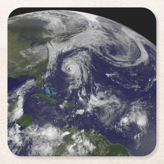 Tropische Wirbelstürme Katia, Lee, Maria und Nate. Rechteckiger Pappuntersetzer (Vorderseite)