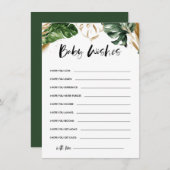 Tropische Wünsche für Baby-Gold-Blätter Kinderdusc Begleitkarte (Vorne/Hinten)