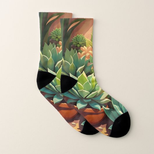 Tropische Wüste Sukkulärer Garten Socken (Paar)