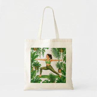 Tropische Yoga-Kriegerpose Tragetasche