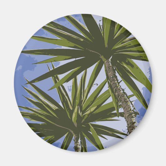Tropische Yucca-Palmenblätter Malerei Effekt Foto Magnet (Vorne)