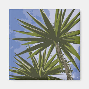 Tropische Yucca-Palmenblätter Malerei Effekt Foto Magnet