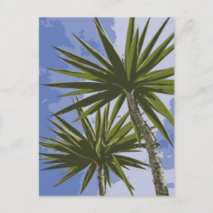 Tropische Yucca-Palmenblätter Malerei Effekt Foto Postkarte
