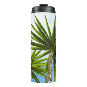 Tropische Yucca-Palmenblätter Malerei Effekt Foto Thermosbecher