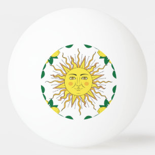 Tropische Zitronenfrüchte, Sonnen-Gesicht. Tischtennisball