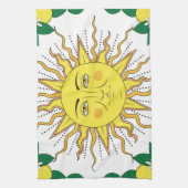 Tropische Zitronenfrüchte, Sonnengesicht. Geschirrtuch (Vertikal)