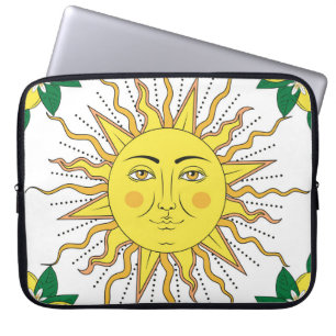 Tropische Zitronenfrüchte, Sonnengesicht. Laptopschutzhülle