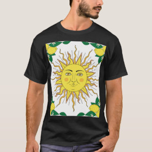Tropische Zitronenfrüchte, Sonnengesicht. T-Shirt
