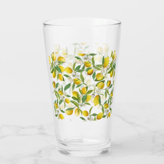 TROPISCHE Zitrusfrüchte SOMMERFRÜCHTE Blume Zitron Glas (Rückseite)