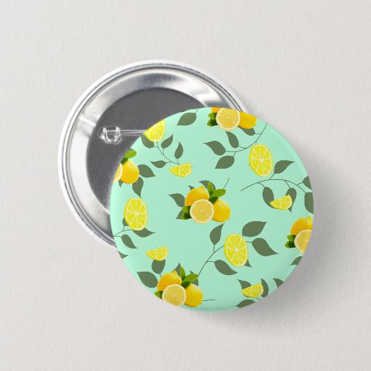 TROPISCHE Zitrusfrüchte SOMMERFRÜCHTE Orangefarben Button (Vorne & Hinten)