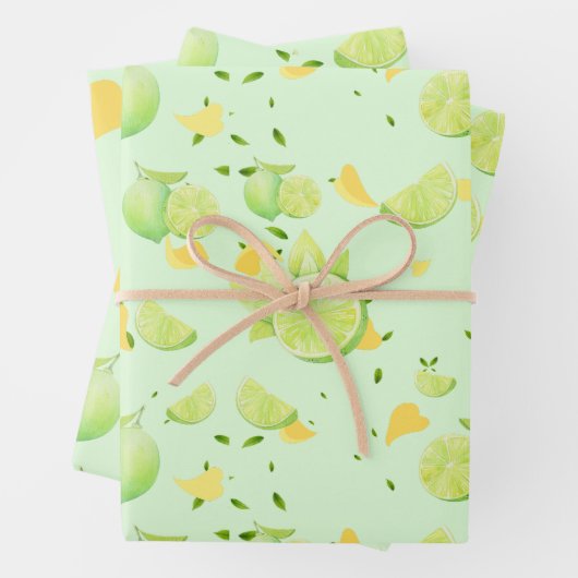 TROPISCHE Zitrusfrüchte SOMMERFRÜCHTE Orangefarben Geschenkpapier Set (Beispiel)