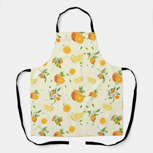 TROPISCHE Zitrusfrüchte SOMMERFRÜCHTE Orangefarben Schürze (Vorderseite)