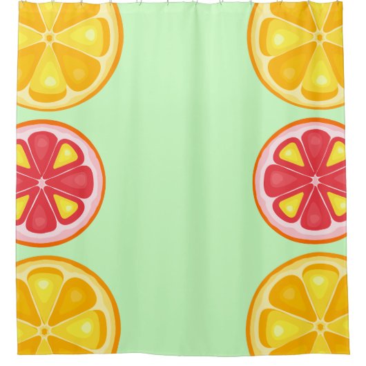 TROPISCHE Zitrusfrüchte SOMMERFRÜCHTE Orangenlemon Duschvorhang (Vorderseite)