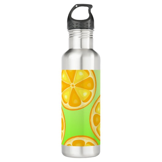 TROPISCHE Zitrusfrüchte SOMMERFRÜCHTE Orangenlemon Edelstahlflasche (Vorderseite)