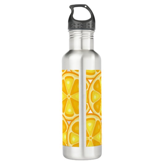 TROPISCHE Zitrusfrüchte SOMMERFRÜCHTE Orangenlemon Edelstahlflasche (Rückseite)