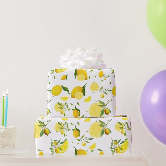 TROPISCHE Zitrusfrüchte SOMMERFRÜCHTE Orangenlemon Geschenkpapier (Partygeschenke)