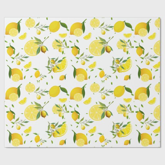 TROPISCHE Zitrusfrüchte SOMMERFRÜCHTE Orangenlemon Geschenkpapier (Flach)