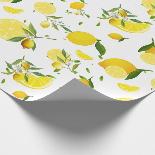 TROPISCHE Zitrusfrüchte SOMMERFRÜCHTE Orangenlemon Geschenkpapier (Ecke)