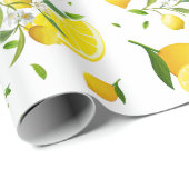 TROPISCHE Zitrusfrüchte SOMMERFRÜCHTE Orangenlemon Geschenkpapier (Rolleneckpunkt)