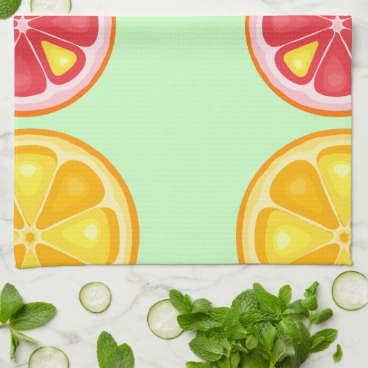 TROPISCHE Zitrusfrüchte SOMMERFRÜCHTE Orangenlemon Geschirrtuch (Gefaltet)