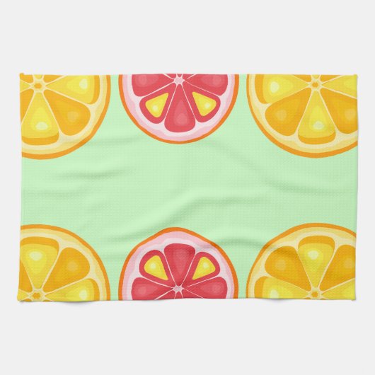 TROPISCHE Zitrusfrüchte SOMMERFRÜCHTE Orangenlemon Geschirrtuch (Horizontal)