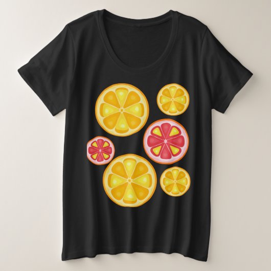 TROPISCHE Zitrusfrüchte SOMMERFRÜCHTE Orangenlemon Große Größe T-Shirt (Design vorne)