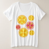 TROPISCHE Zitrusfrüchte SOMMERFRÜCHTE Orangenlemon Große Größe T-Shirt (Design vorne)
