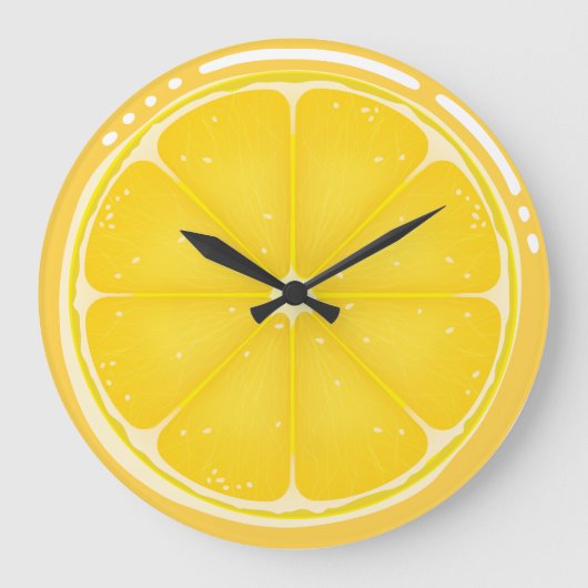 TROPISCHE Zitrusfrüchte SOMMERFRÜCHTE Orangenlemon Große Wanduhr (Vorderseite)