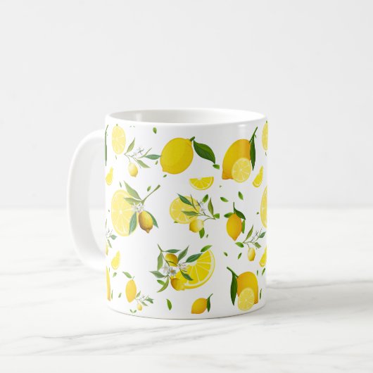 TROPISCHE Zitrusfrüchte SOMMERFRÜCHTE Orangenlemon Kaffeetasse (Vorderseite Links)
